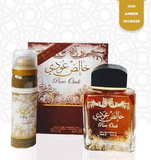 LATTAFA Pure Oudi Unisex-EDP/DEO 3.4OZ/100ML 2PC SET